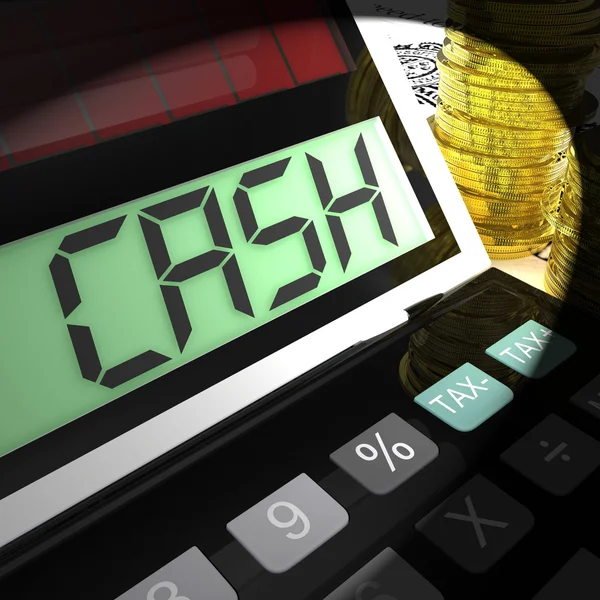 Cash Calculated Shows Money Earning And Spending — Stock Photo, Image