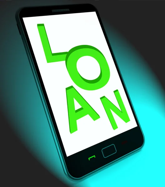 在手机上的贷款是指贷款或提供提前 — 图库照片