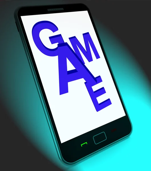 Game On Mobile Shows Online Gaming Or Gambling — Stock Photo, Image