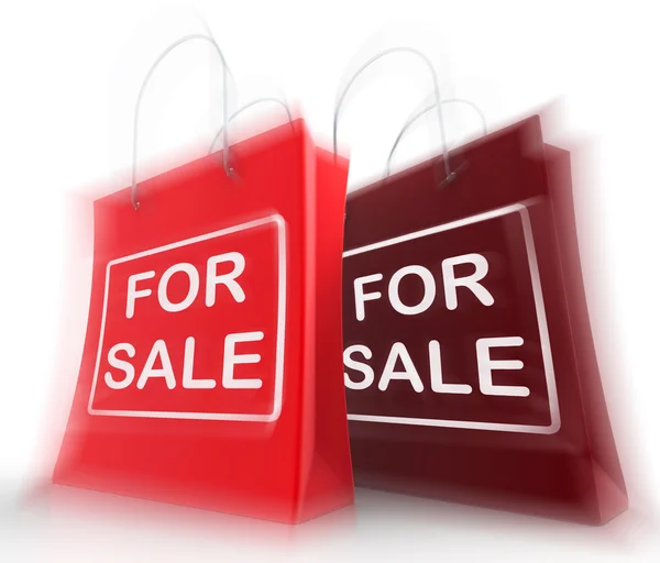 Torby na zakupy sprzedaż reprezentują sprzedaży detalicznej i oferty — Zdjęcie stockowe