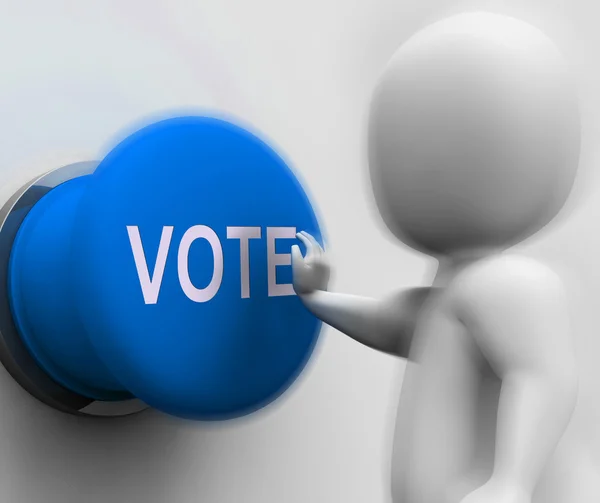 Vote Pressed Means Choosing Electing Or Poll — Stock Photo, Image