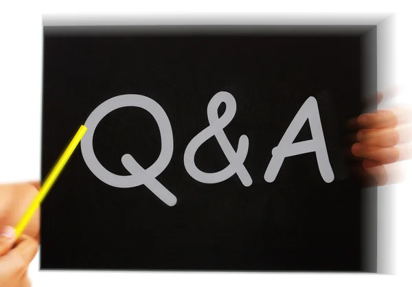 Q&a meddelande innebär frågor svar och hjälp — Stockfoto