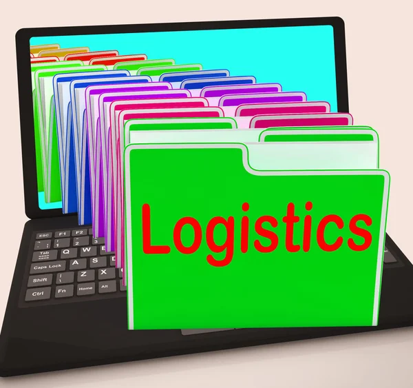 Logistics Folders Laptop Organização de planejamento médio e Coordina — Fotografia de Stock