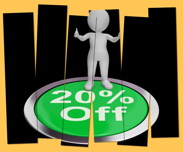 Twenty Percent Off Pressed Shows 20 Off Product — Stock Photo, Image