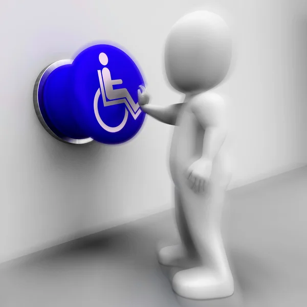 La silla de ruedas prensada muestra discapacidad física e inmovilidad —  Fotos de Stock