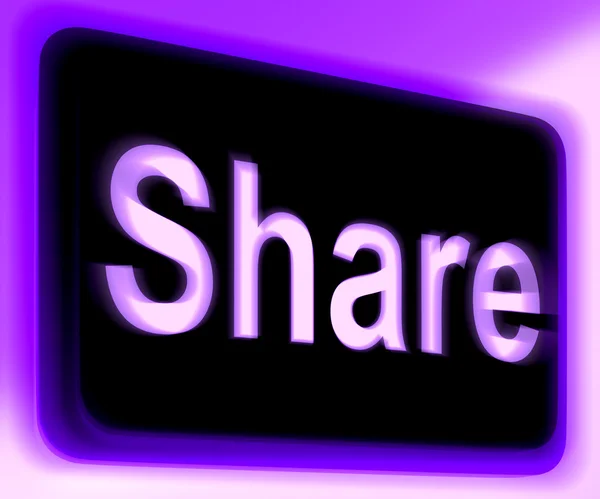 Share Sign Shows Sharing Webpage Or Picture Online — Stock Photo, Image