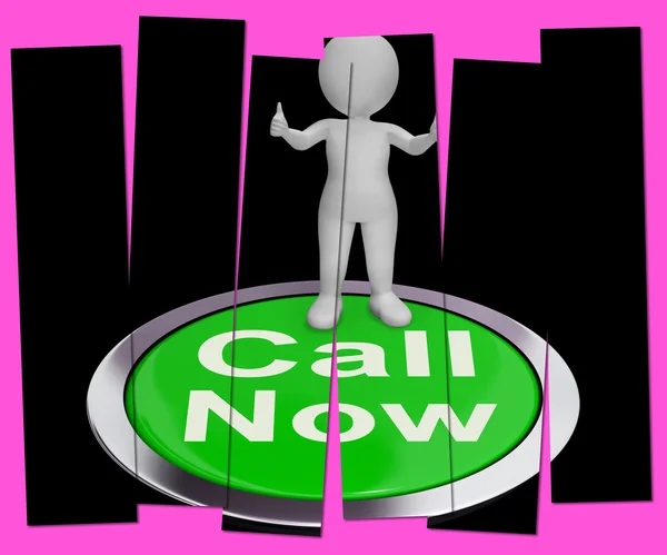 Call Now Pressed Shows Customer Support Helpline — Stock Photo, Image