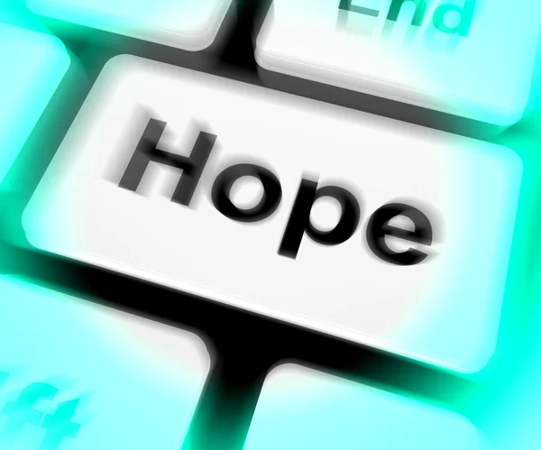 Hoppas tangentbordet visar hoppas hoppfull önskan eller önsketänkande — Stockfoto