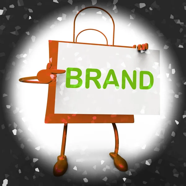 Brand Shopping Bag Shows Branding Trademark or Product Label — Stock Photo, Image