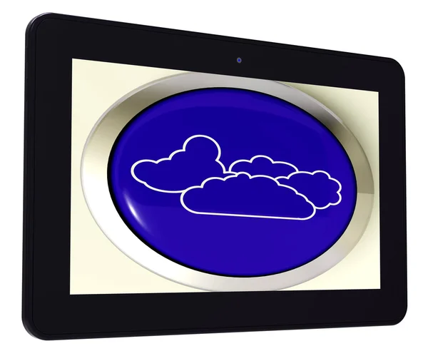 Cloud Tablet Means Rain Rainy Weather — Stock Photo, Image