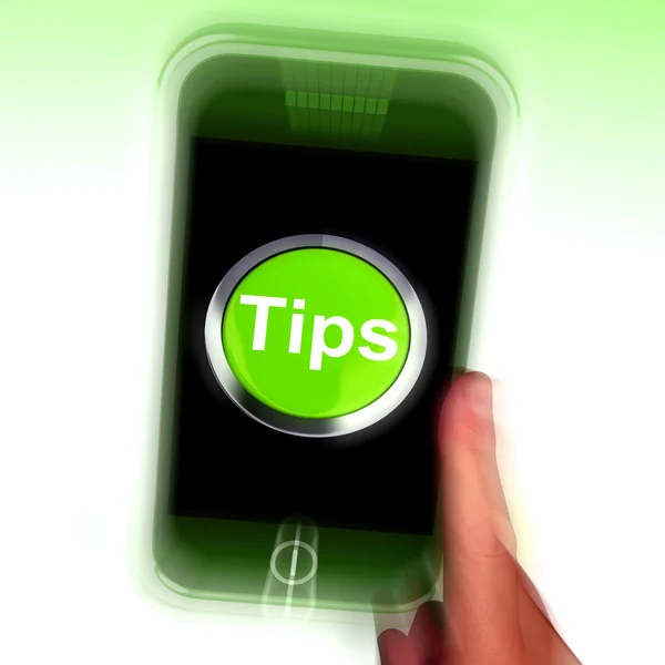 Tips Mobile Means Internet Hints And Suggestions — Stock Photo, Image