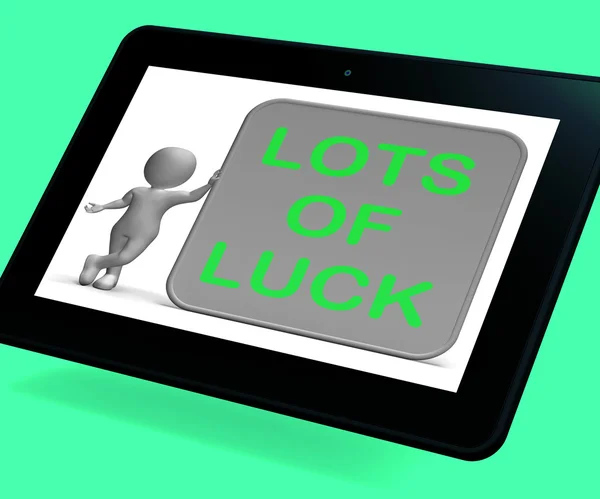 Lots Of Luck Tablet Means Wishes Fortune And Success — Stock Photo, Image