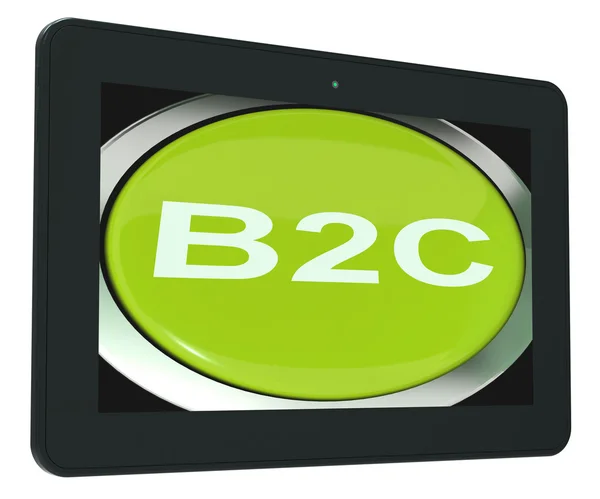 B2c Tablet Means Business To Consumer Buying Or Selling — Stock Photo, Image