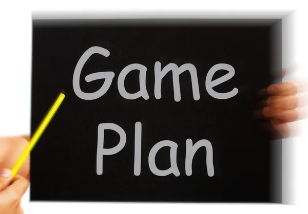 Spelplan meddelande: strategier och taktik — Stockfoto