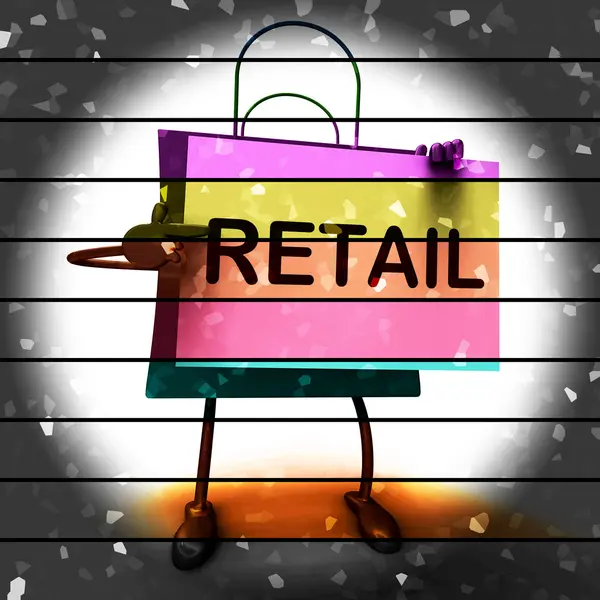 Vente au détail Shopping Bag montre la vente ou les ventes aux consommateurs — Photo