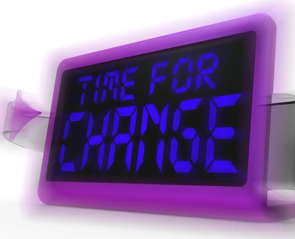 Time For Change Digital Clock Shows Revision New Strategy And Go — Stock Photo, Image