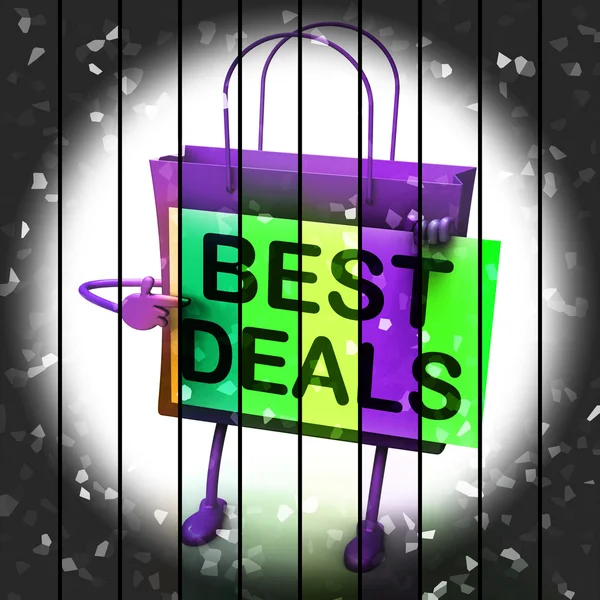 Best Deals Shopping Bag Represents Bargains and Discounts — Stock Photo, Image