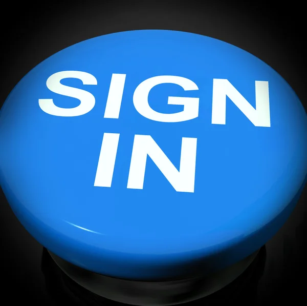 Znak wyłącznik pokazuje strony logowania i podpisywanie — Zdjęcie stockowe