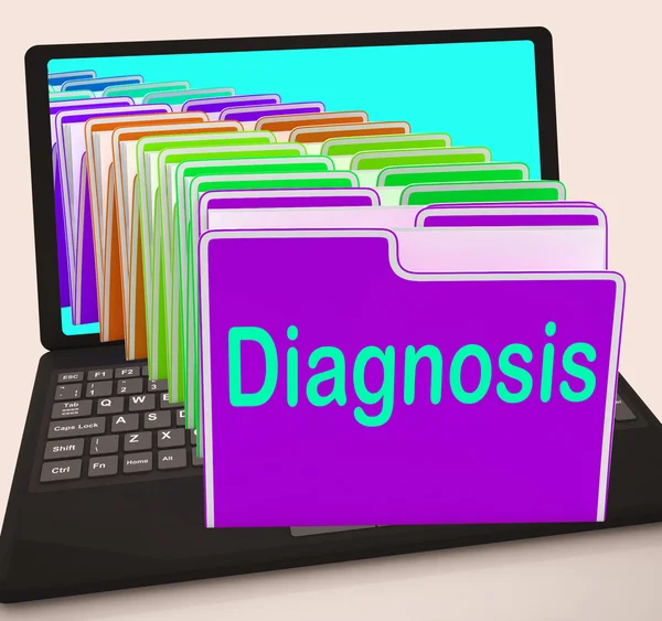 Diagnos mapp laptop visar medicinska slutsatser och sjukdom — Stockfoto