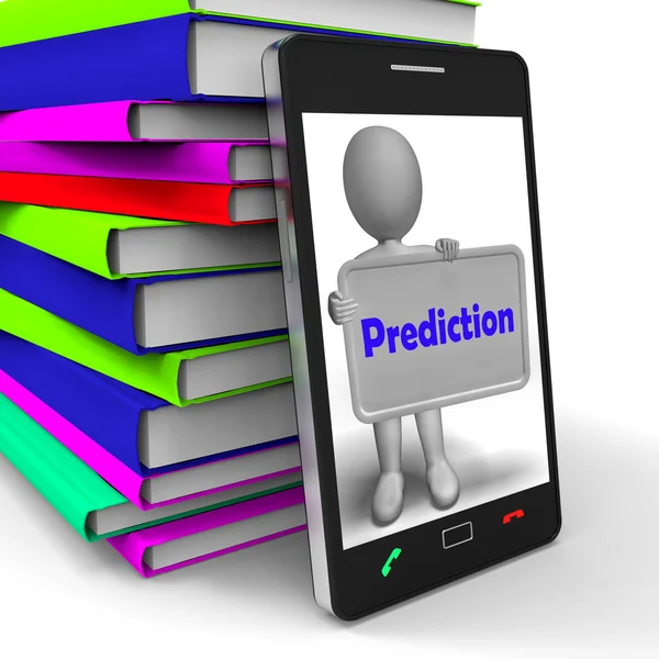 Vorhersagehandy zeigt Schätzprognose oder Projektion — Stockfoto