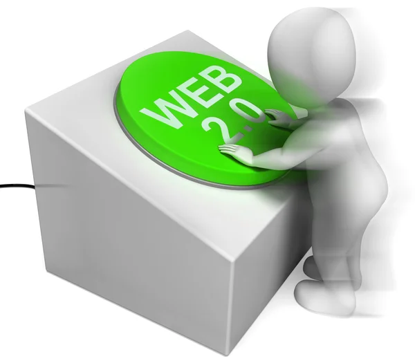 Web 2.0 presionado significa sitio web o modelo y plataforma — Foto de Stock