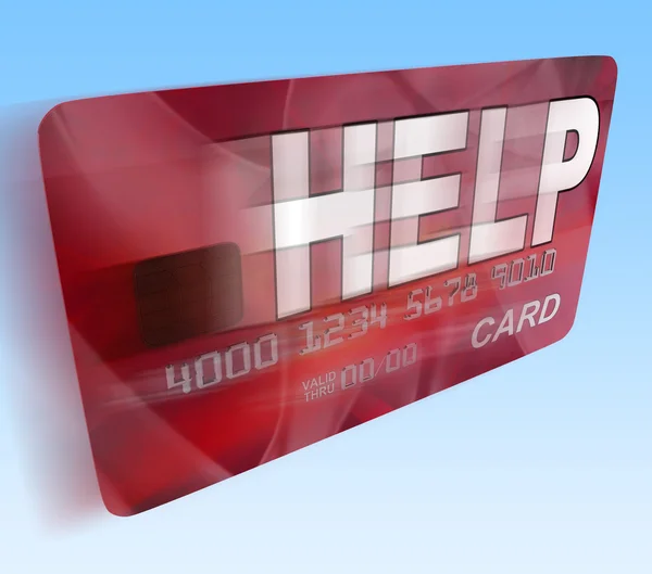 Help Bank Card Flying Means Give Monetary Support And Assistance — Stock Photo, Image