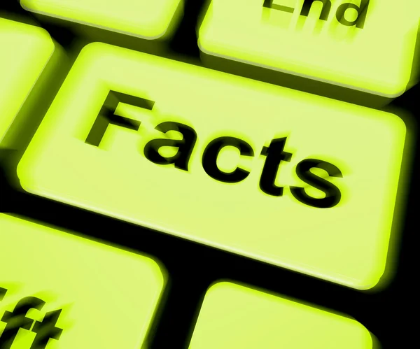 Facts Keyboard Shows True Information And Data — Stock Photo, Image