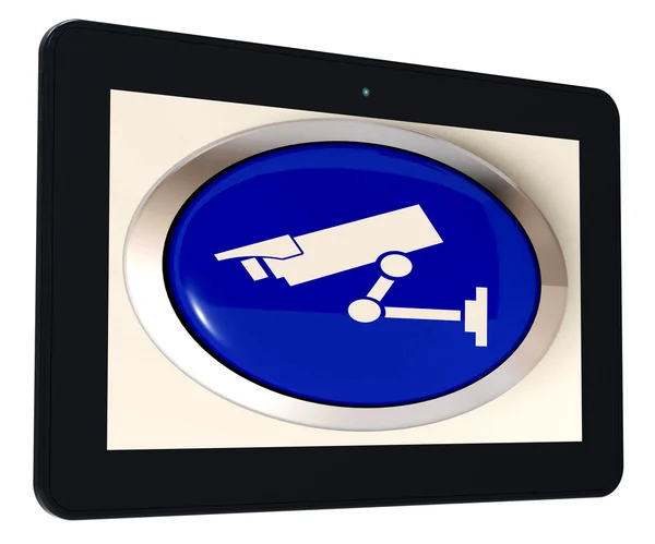 Camera Tablet Shows CCTV and Web Security — Stock Photo, Image