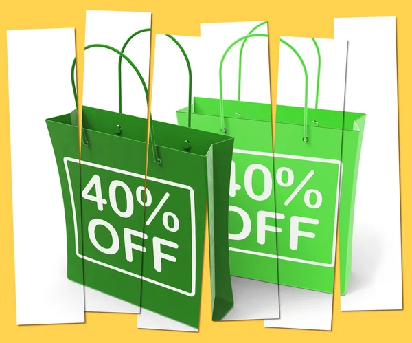 Forty Percent Off On Bags Shows 40 Bargains — Stock Photo, Image