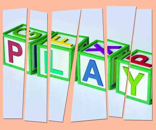 Play Letters Show Fun Enjoyment And Games — Stock Photo, Image