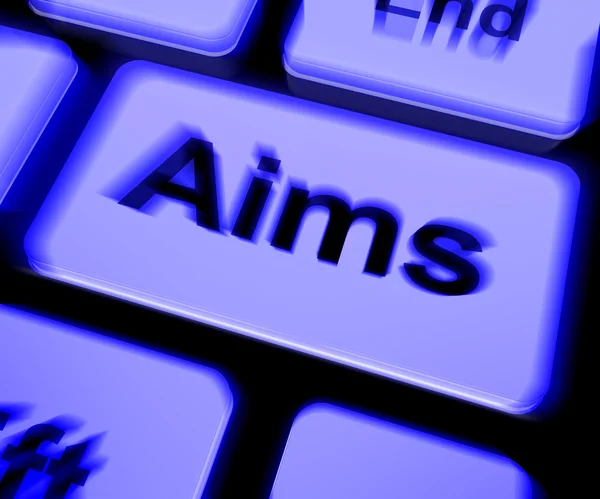 Aims Keyboard Shows Targeting Purpose And Aspiration — Stock Photo, Image