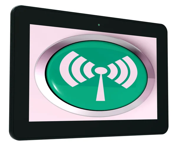 WiFi tablet toont draadloze internet toegang — Stockfoto