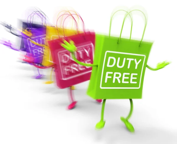 Duty Free Shopping Bags Show Tax Exempt Discounts — Stock Photo, Image