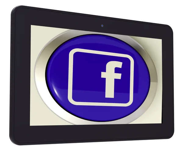 Facebook-Tablet bedeutet Verbindung zum Gesichtsbuch — Stockfoto