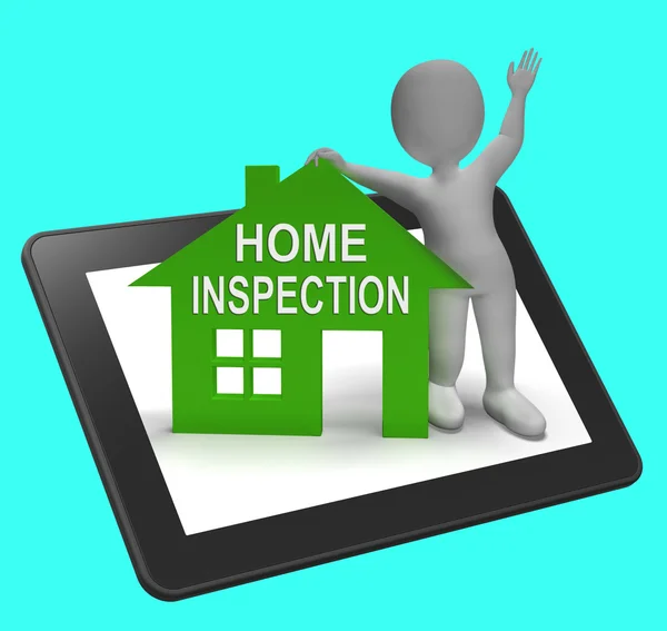 Home Inspection House Tablet Shows Examine Property Close-Up — Stock Photo, Image