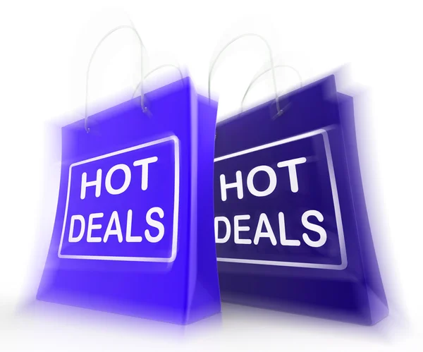 Hot Deals Shopping Bags Show Shopping  Discounts and Bargains — Stock Photo, Image