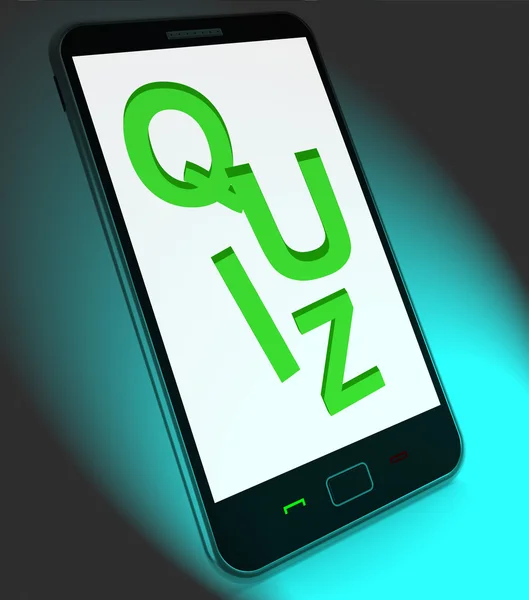 Quiz On Mobile Means Test Quizzes Or Questions Online — Stock Photo, Image