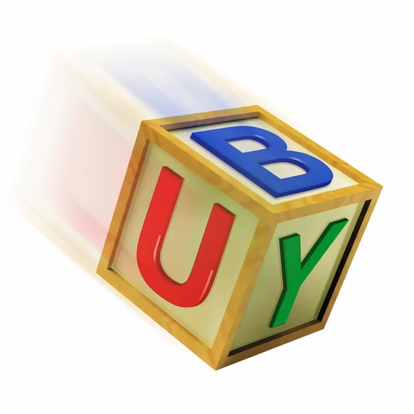 Buy Wooden Block Means Retail Shopping And Commerce — Stock Photo, Image