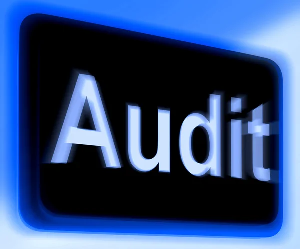 Signo de auditoría muestra validación o inspección del auditor —  Fotos de Stock