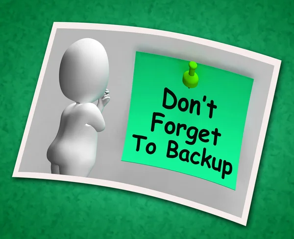 Não se esqueça de backup foto significa backup de dados — Fotografia de Stock