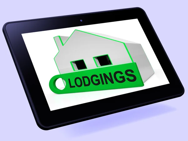 Lodgings House Tablet significa quarto ou apartamento disponível — Fotografia de Stock