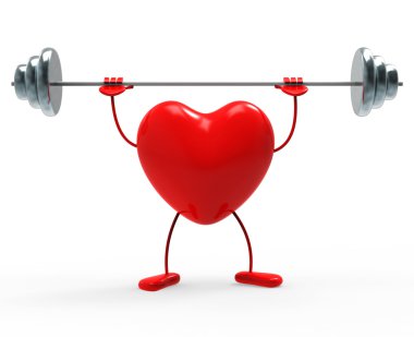 kalp şekilleri ve egzersiz ağırlık fitness gösterir
