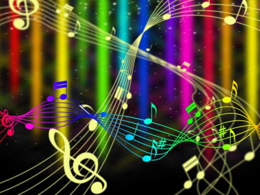 müzik Not ve akustik arka plan rengini gösterir