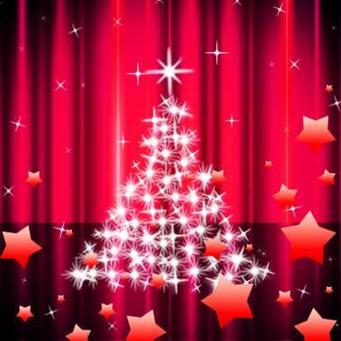 tiyatro sahnesi ve broadway Xmas ağacı temsil eder