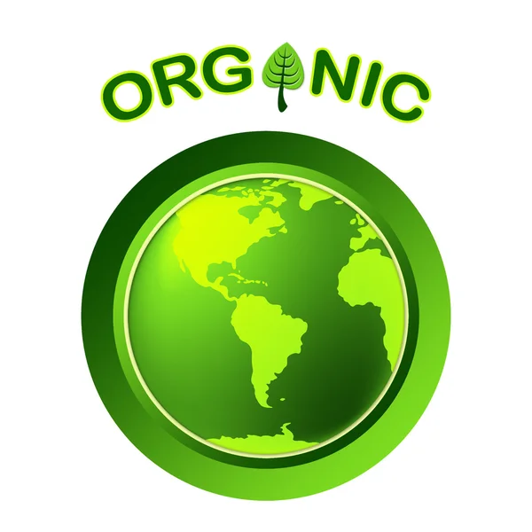 Naturalny organiczny reprezentuje na całym świecie globalizacji i drzew — Zdjęcie stockowe