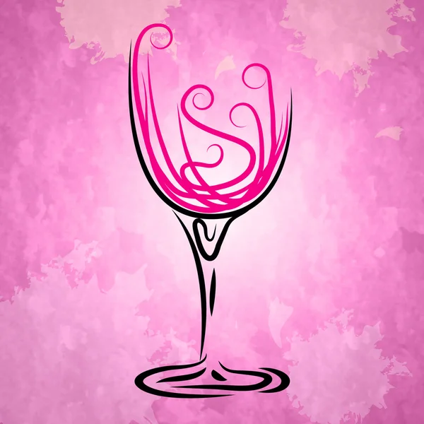 Bicchiere di vino Indica alcol allegro e vigneto — Foto Stock