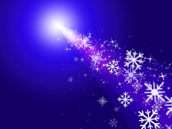 Νιφάδα χιονιού αστέρια δείχνει το νέο έτος και συγχαρητήρια — Φωτογραφία Αρχείου