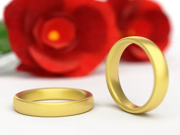 Wedding Rings Shows Find Love And Adoration — Stock Photo, Image