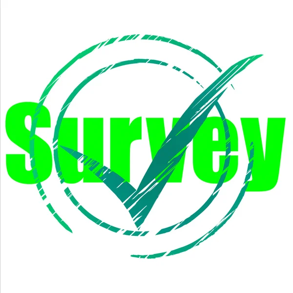Tick Survey significa marca de verificación confirmada y correcta — Foto de Stock