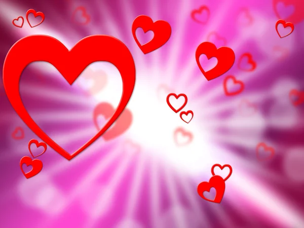 Hearts Background Indicates Valentines Day And Affection — Stock Photo, Image